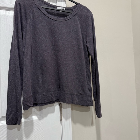 Standard James Perse Scoop Neck Long Sleeve Tee Shirt Dark Grey Womens 3 = L - Picture 6 of 10